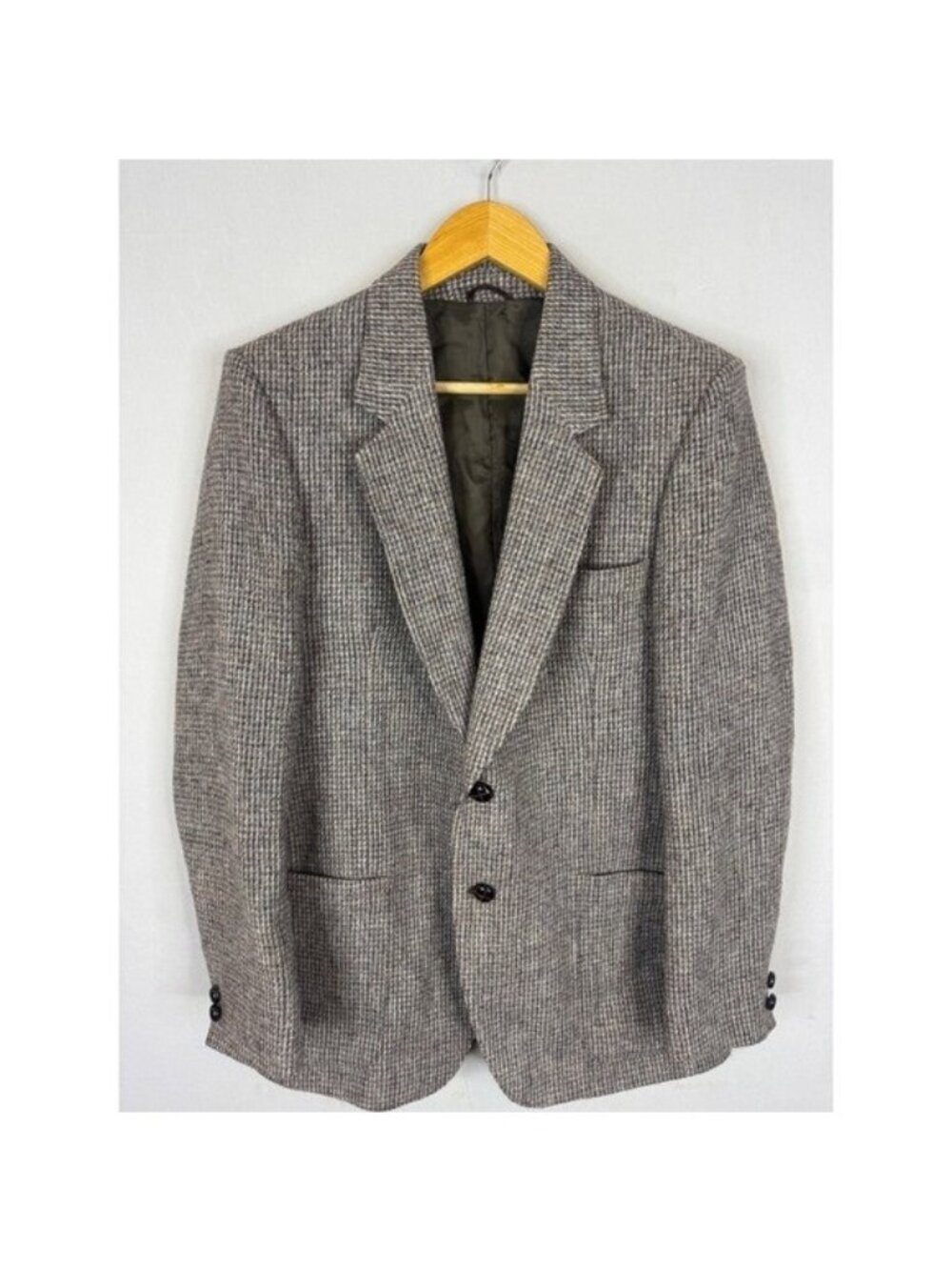 Harris Tweed Leishman by Tip Top Wool Blazer Brown Sport Coat Mens 40